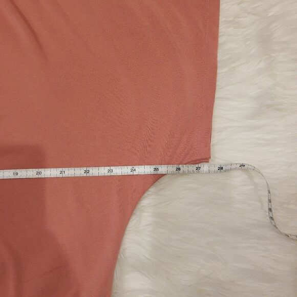Anthropologie Pink Coral Salmon Wrap Style Top Size Medium Short Sleeve - Picture 9 of 14